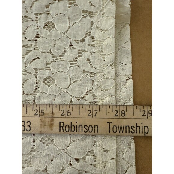 JCP 2X Womans Sheer Cream Floral Lace Top Boho Western Quiet Luxury Cap Slv-read - Picture 12 of 13